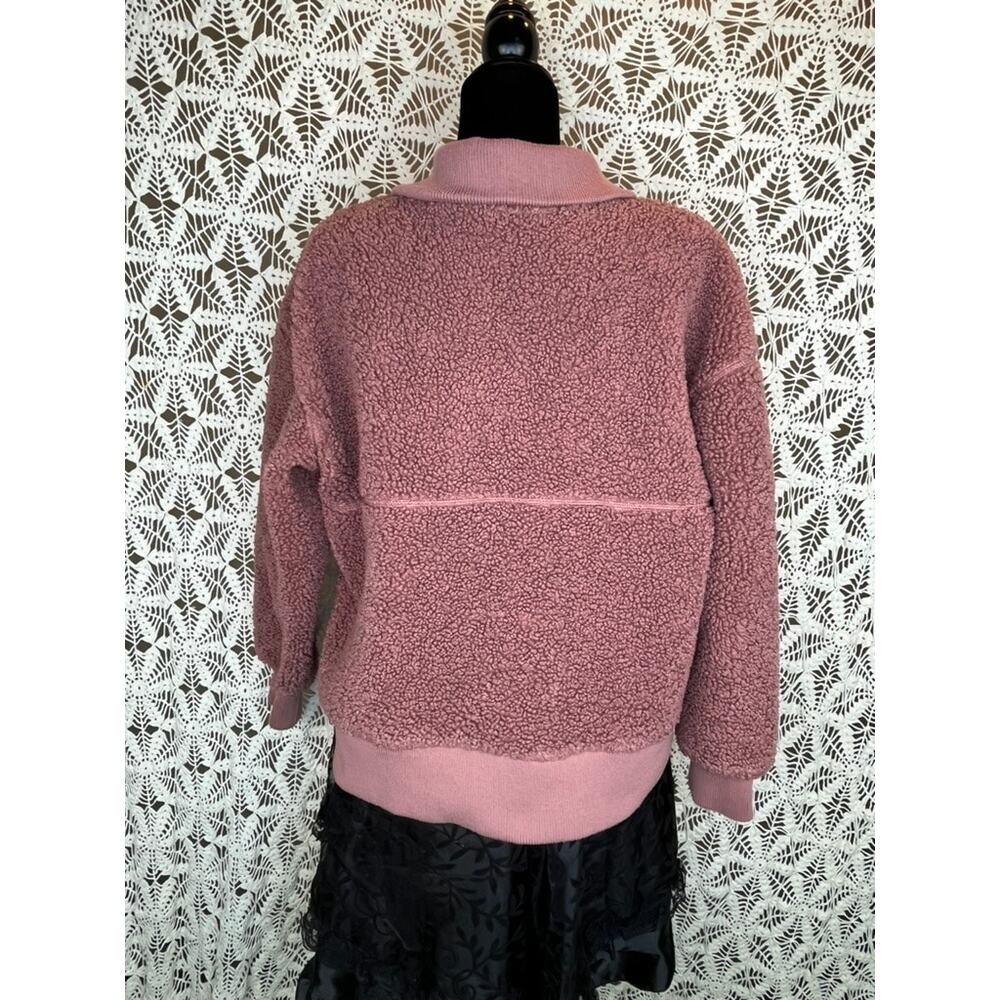 JoyLab Sherpa Pink Quarter Zip Pull Over Jacket - Picture 4 of 10